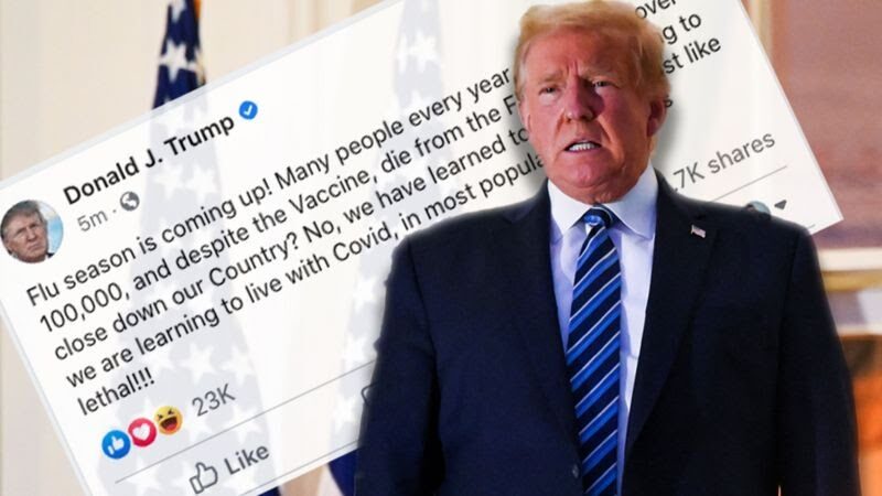 Covid-19 : la publication de Trump supprimée par Facebook et cachée par Twitter