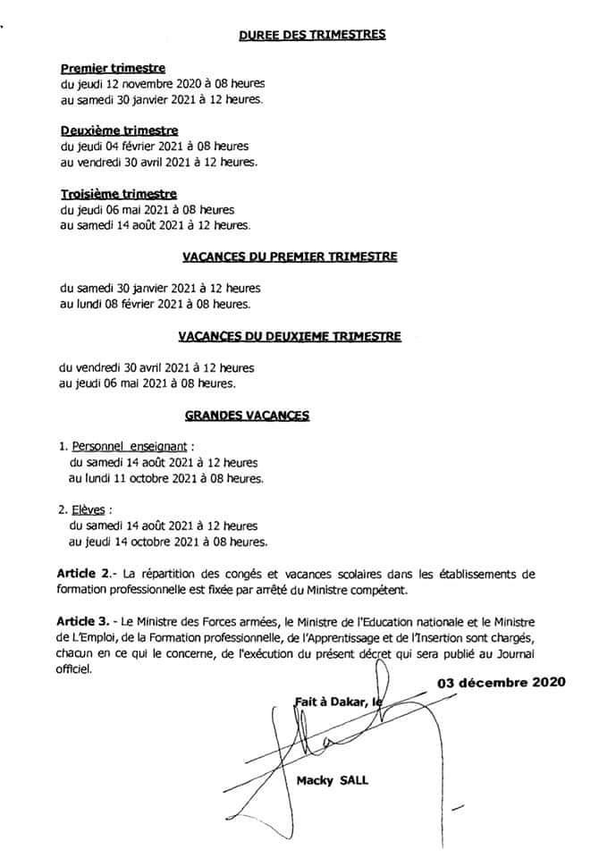 Année scolaire 2020 - 2021 : Les vacances de Noël et de Pâques supprimées 4 131130724 220841019495564 8224189295608187603 n