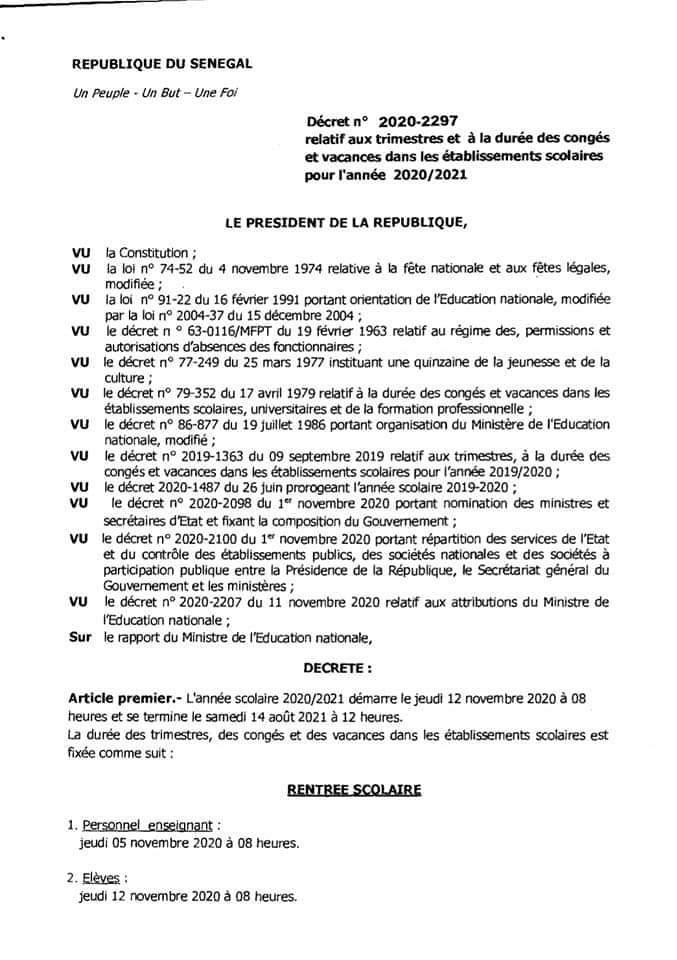 Année scolaire 2020 - 2021 : Les vacances de Noël et de Pâques supprimées 3 131293965 220840969495569 7324734813101330208 n