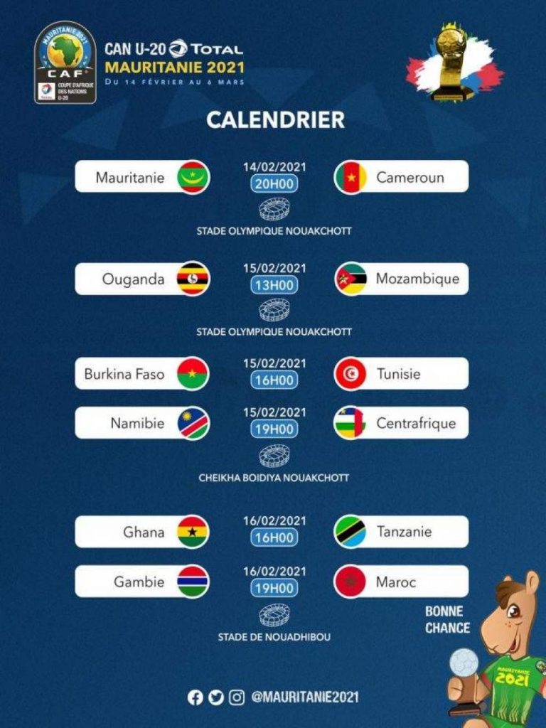 CAN U20 : le calendrier complet 2 1613319028 60294b74240e4