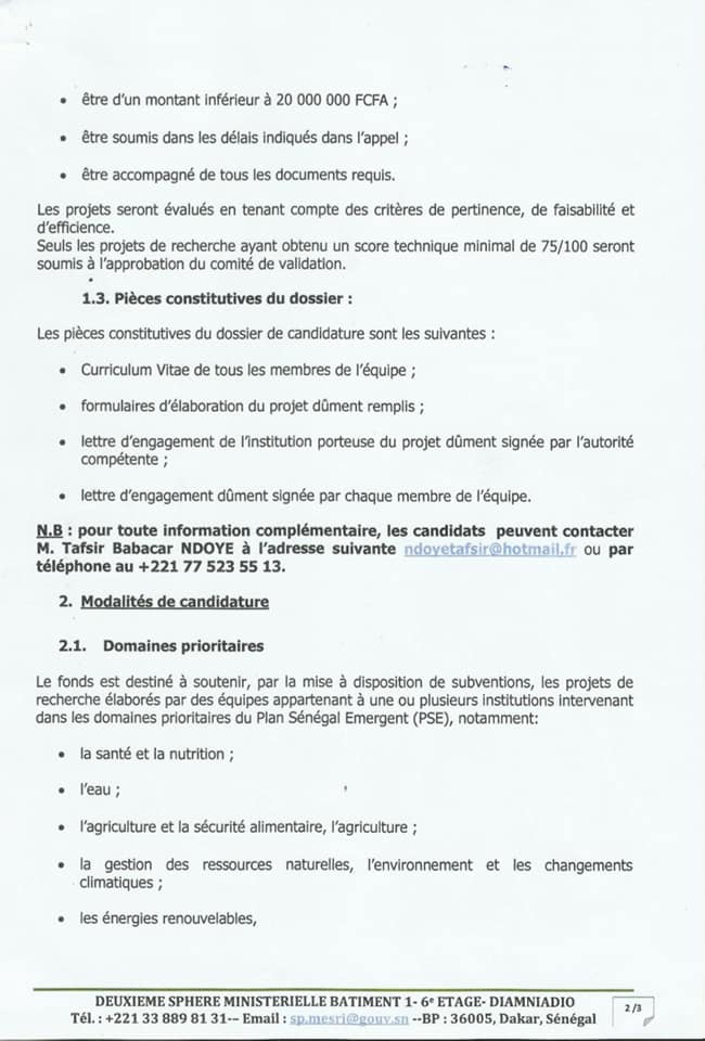 MESRI : Appel à candidature pour le financement de projets de recherche par le FIRST 3 179337971 3715290611915383 2023932578280963037 n