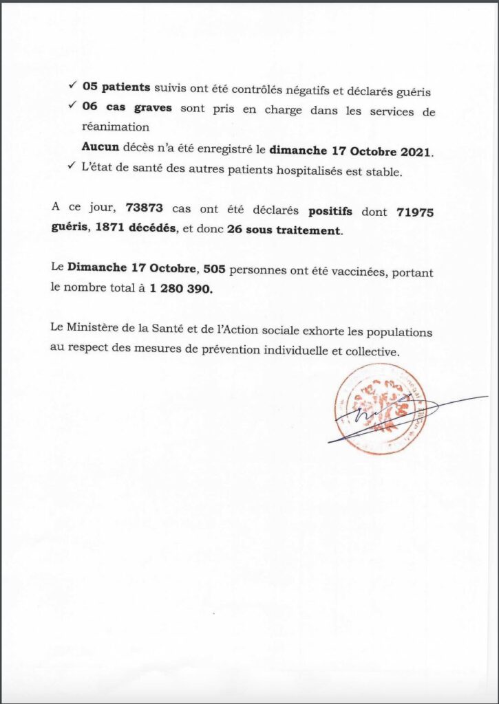 🇸🇳 COVID-19 Sénégal : Communiqué 598/20 Octobre (0 cas) 3 245791777 188310630152854 1209707222084205542 n 1