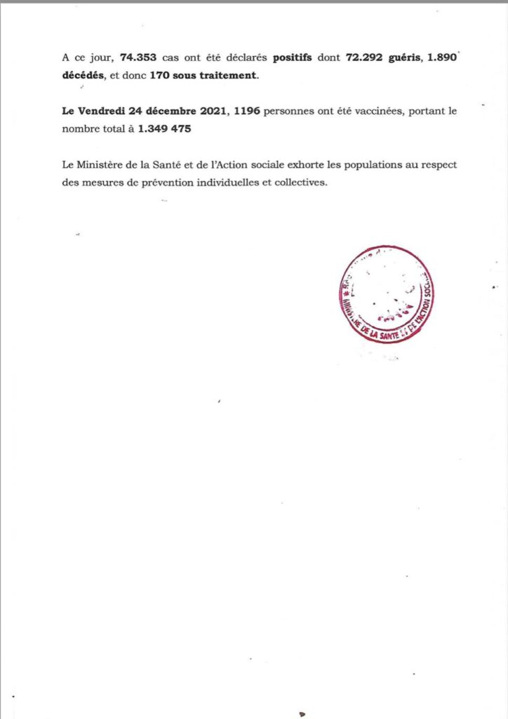 🇸🇳 COVID-19 Sénégal : Communiqué 664/25 Décembre 3 269973773 232769445706972 176664182590607083 n