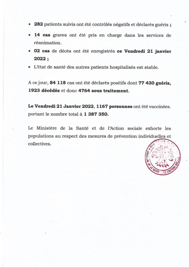 🇸🇳 COVID-19 Sénégal : Communiqué 692/22 Janvier 2022 3 272310826 250046713979245 5392704630358944290 n