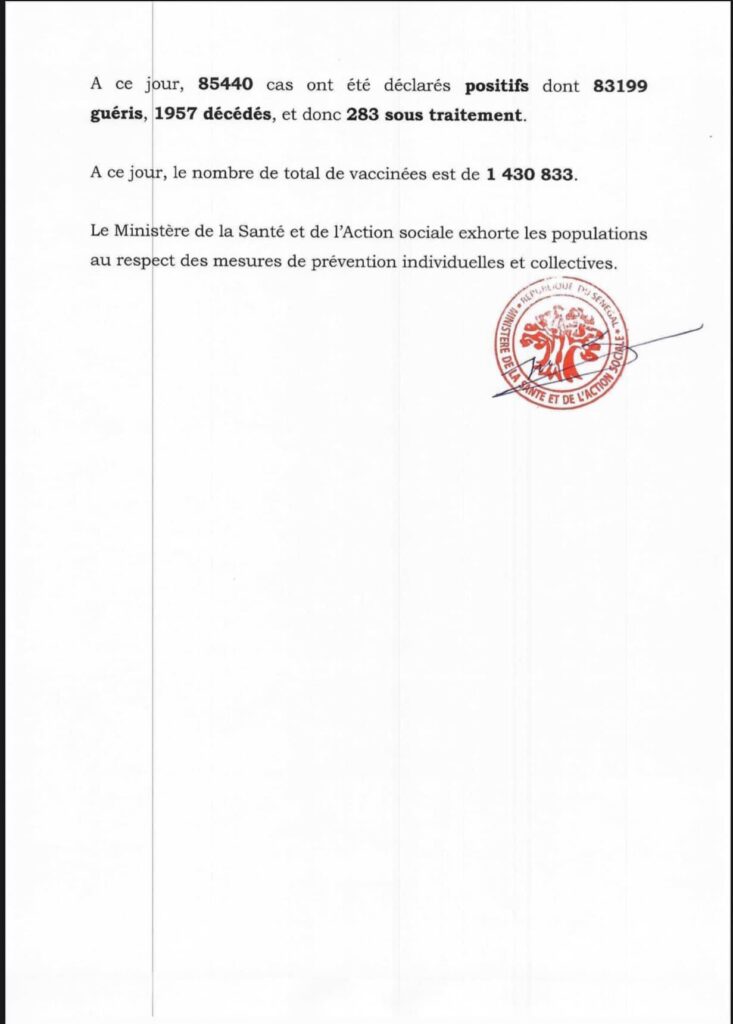 🇸🇳 COVID-19 Sénégal : Communiqué 714/14 Février 2022 3 273995317 264273362556580 2495136081898621726 n