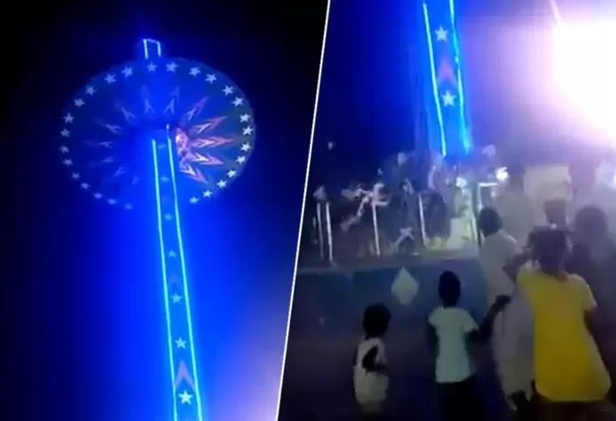 🇮🇳 Une tour de chute libre s’écrase au sol en Inde, une dizaine de blessés (Vidéo) 1 🇮🇳 Une tour de chute libre s’écrase au sol en Inde, une dizaine de blessés (Vidéo)