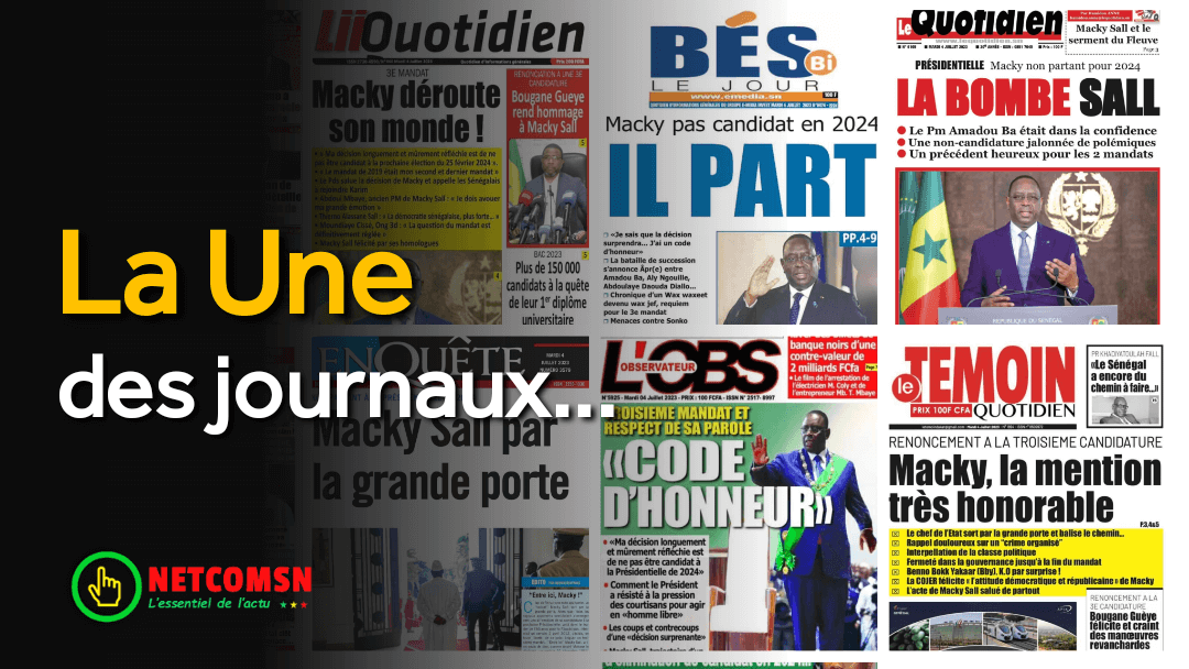 🇸🇳 Les gros titres du jour au Sénégal : Mardi 04 Juillet 2023 1 🇸🇳 Les gros titres du jour au Sénégal : Mardi 04 Juillet 2023