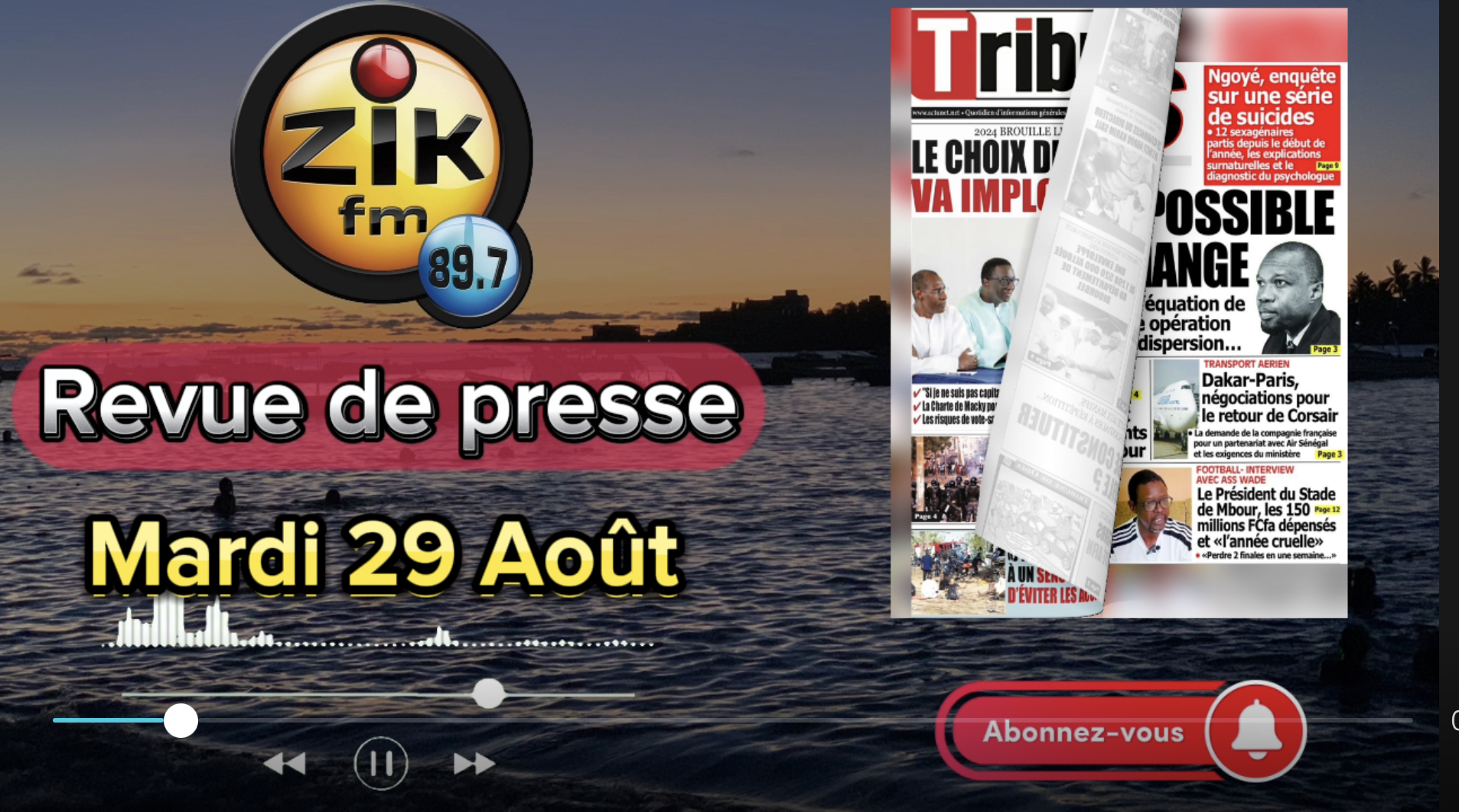 🇸🇳 Revue de presse ZIK FM du Mardi 29 août Wolof