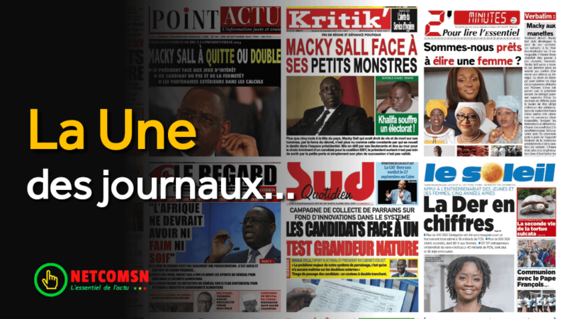 🇸🇳 Les gros titres du jour au Sénégal : Vendredi 08 Septembre 2023