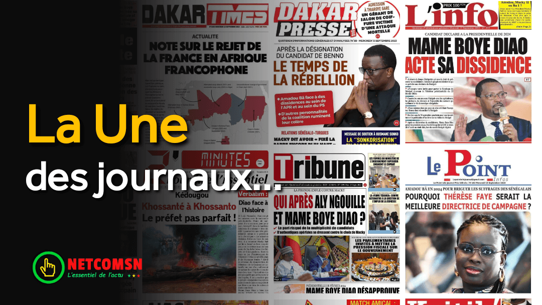 🇸🇳 Les gros titres du jour au Sénégal : Mercredi 13 Septembre 2023 1 🇸🇳 Les gros titres du jour au Sénégal : Mercredi 13 Septembre 2023