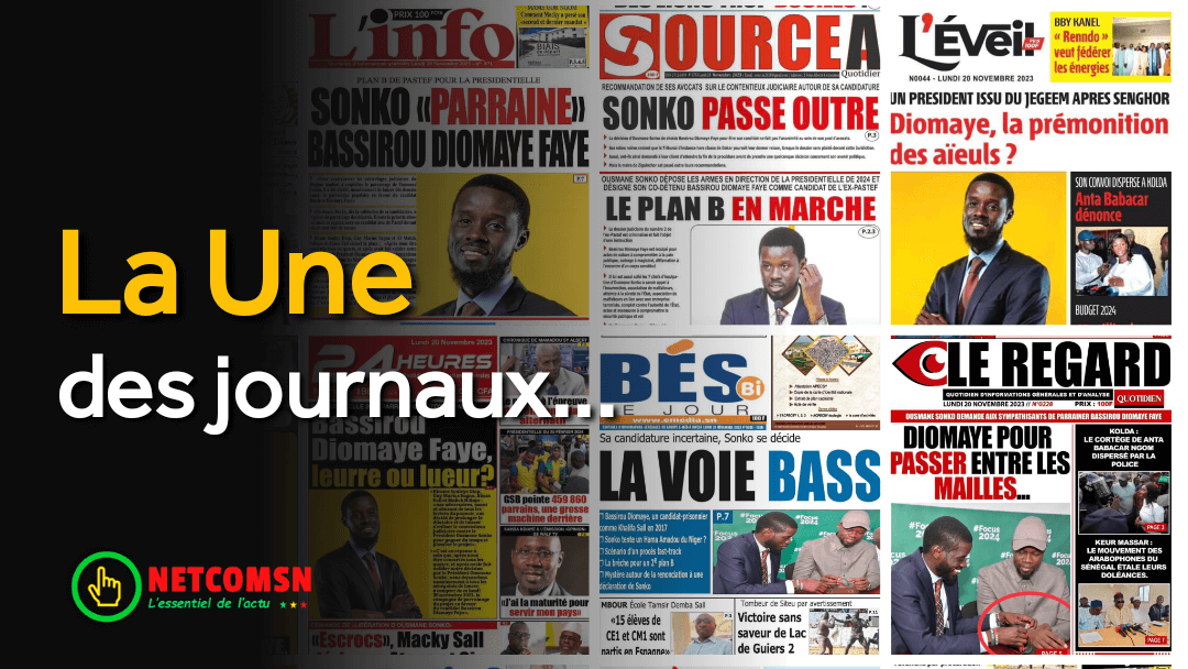 🇸🇳 Les gros titres du jour au Sénégal : Lundi 20 Novembre 2023 1 🇸🇳 Les gros titres du jour au Sénégal : Lundi 20 Novembre 2023