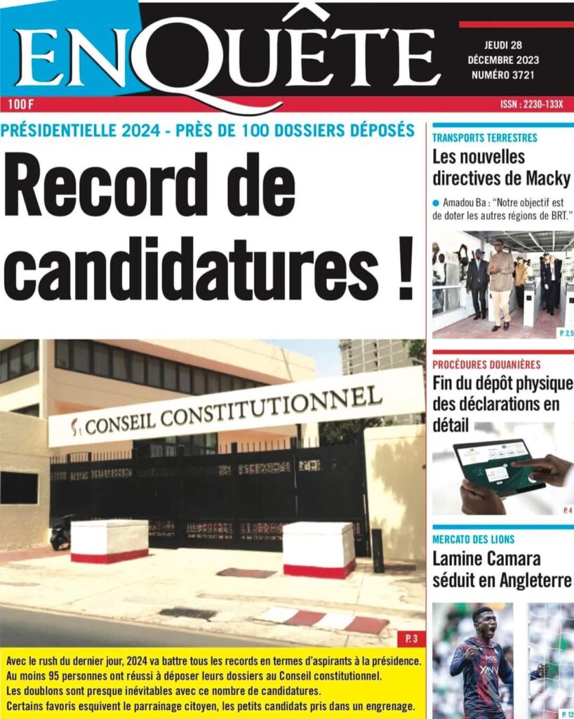 🇸🇳 Les gros titres du jour au Sénégal : Jeudi 28 Décembre 2023 44 FB IMG 1703744565485 1