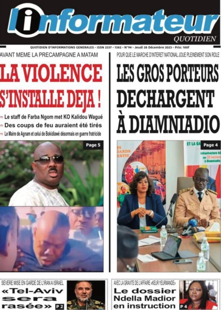 🇸🇳 Les gros titres du jour au Sénégal : Jeudi 28 Décembre 2023 27 FB IMG 1703744591983 1