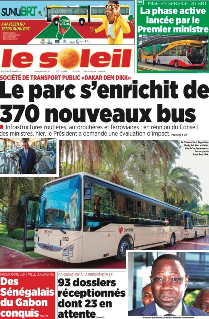 🇸🇳 Les gros titres du jour au Sénégal : Jeudi 28 Décembre 2023 26 FB IMG 1703744593501 1