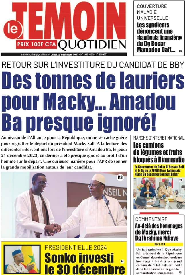 🇸🇳 Les gros titres du jour au Sénégal : Jeudi 28 Décembre 2023 22 FB IMG 1703744599571 1