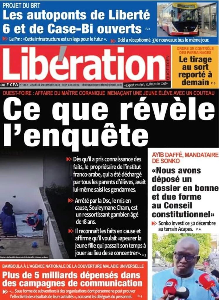 🇸🇳 Les gros titres du jour au Sénégal : Jeudi 28 Décembre 2023 20 FB IMG 1703744602340 1