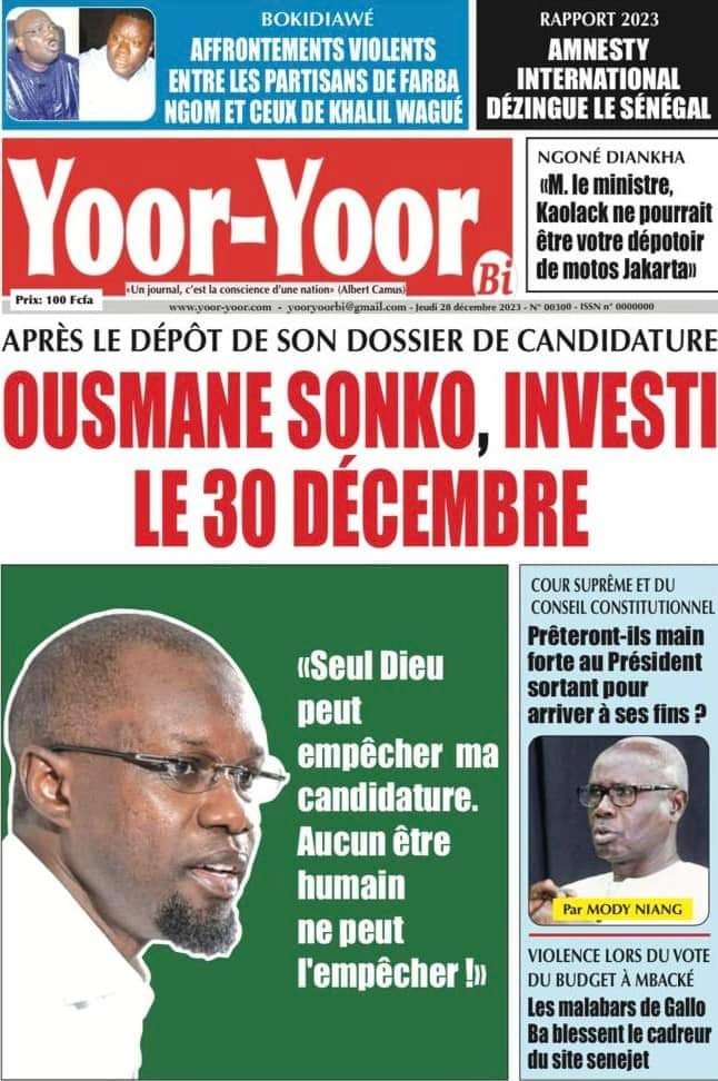 🇸🇳 Les gros titres du jour au Sénégal : Jeudi 28 Décembre 2023 17 FB IMG 1703744606927