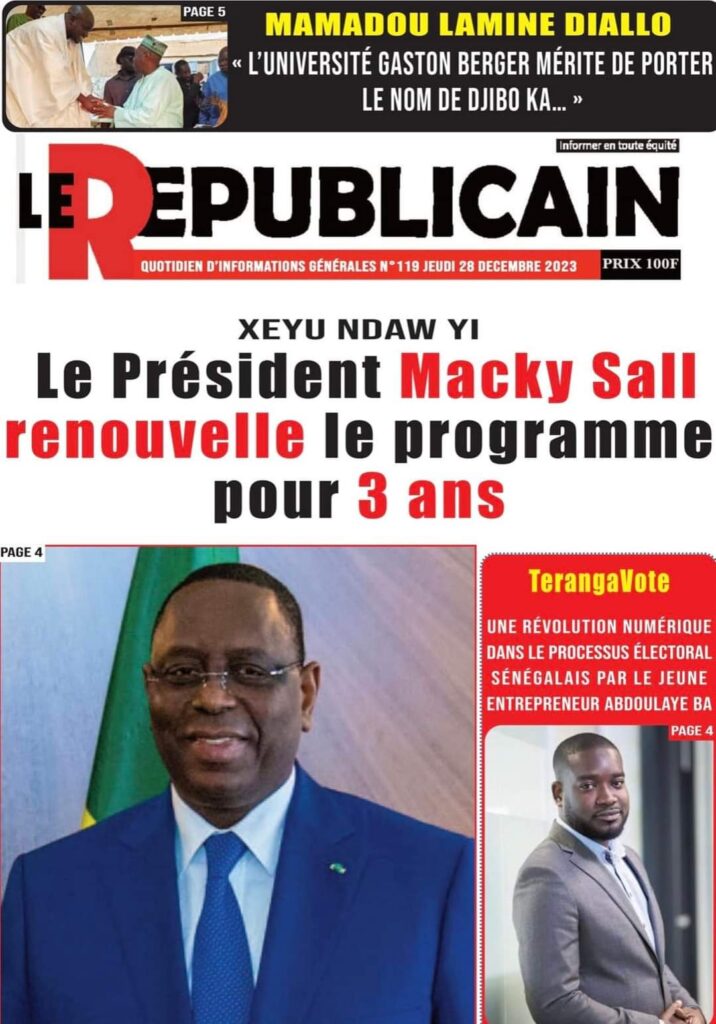 🇸🇳 Les gros titres du jour au Sénégal : Jeudi 28 Décembre 2023 15 FB IMG 1703744609917