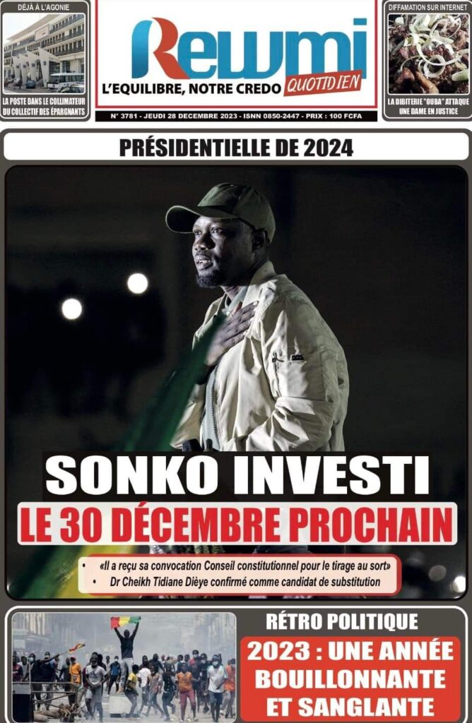 🇸🇳 Les gros titres du jour au Sénégal : Jeudi 28 Décembre 2023 12 FB IMG 1703744614761