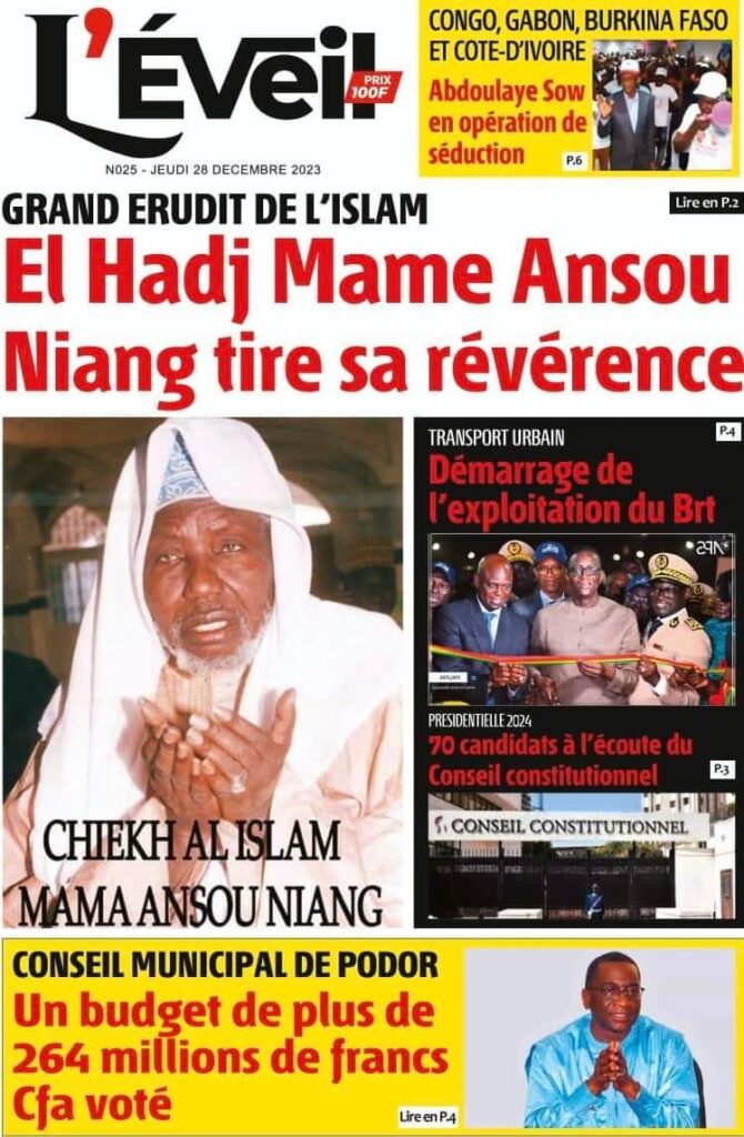 🇸🇳 Les gros titres du jour au Sénégal : Jeudi 28 Décembre 2023 9 FB IMG 1703744618993 1