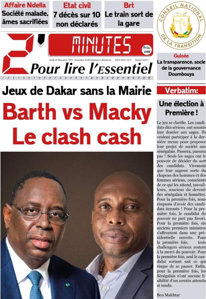 🇸🇳 Les gros titres du jour au Sénégal : Jeudi 28 Décembre 2023 6 FB IMG 1703744623986 1