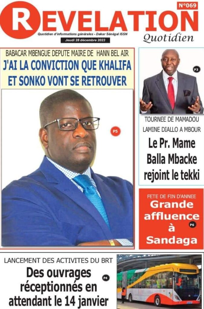 🇸🇳 Les gros titres du jour au Sénégal : Jeudi 28 Décembre 2023 5 FB IMG 1703744625402 1