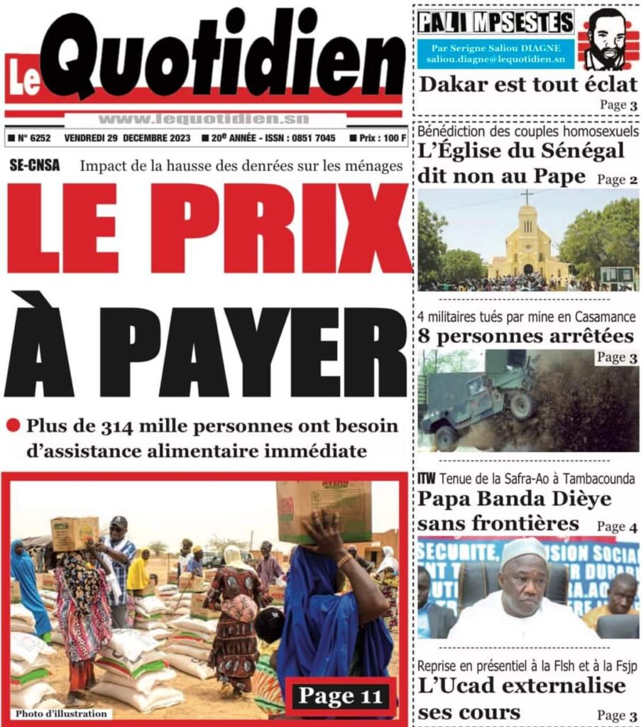🇸🇳 Les gros titres du jour au Sénégal : Vendredi 29 Décembre 2023 45 FB IMG 1703830824949