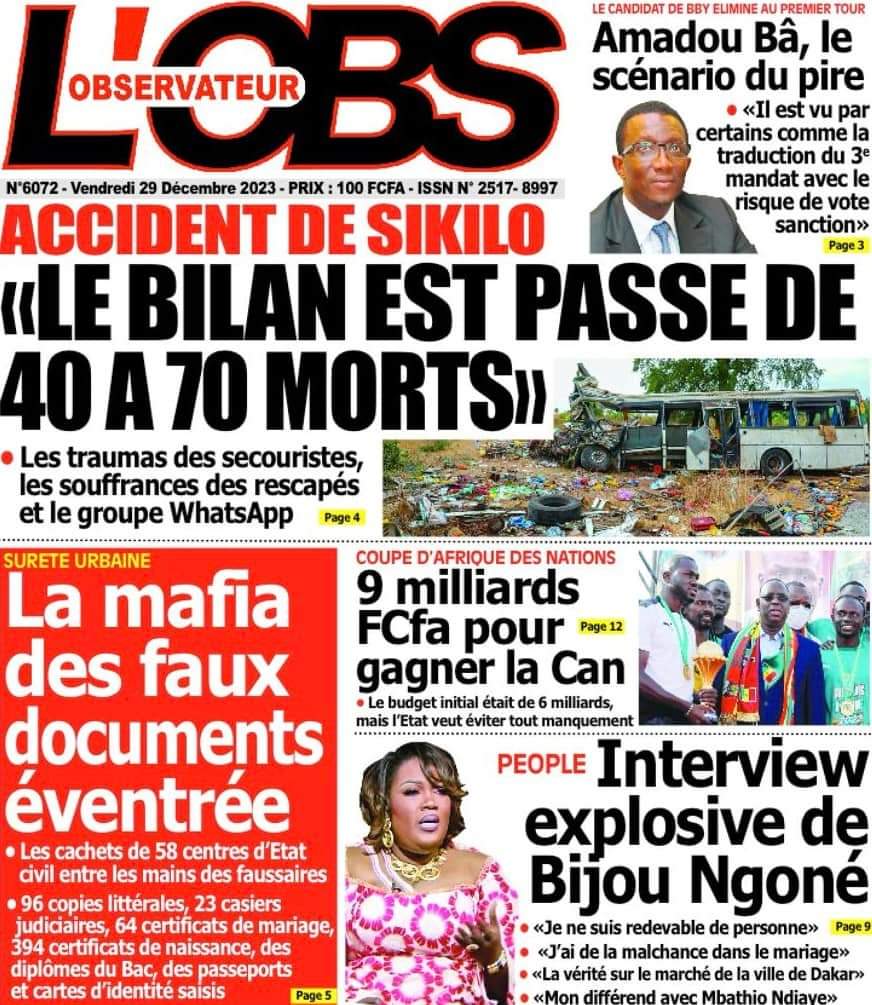 🇸🇳 Les gros titres du jour au Sénégal : Vendredi 29 Décembre 2023 41 FB IMG 1703830830459