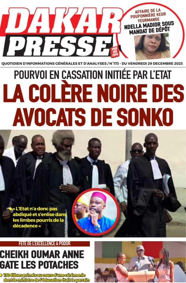 🇸🇳 Les gros titres du jour au Sénégal : Vendredi 29 Décembre 2023 40 FB IMG 1703830831795