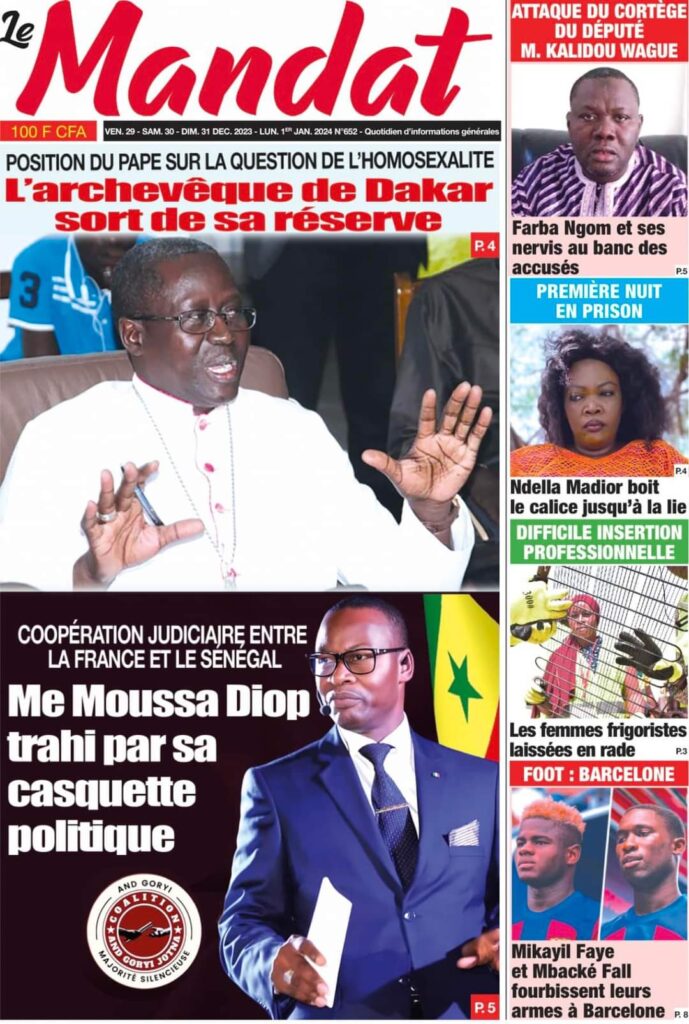 🇸🇳 Les gros titres du jour au Sénégal : Vendredi 29 Décembre 2023 33 FB IMG 1703830843196