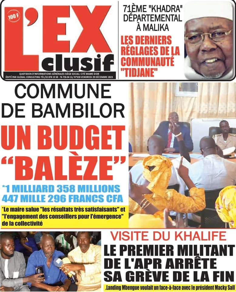 🇸🇳 Les gros titres du jour au Sénégal : Vendredi 29 Décembre 2023 18 FB IMG 1703830864756