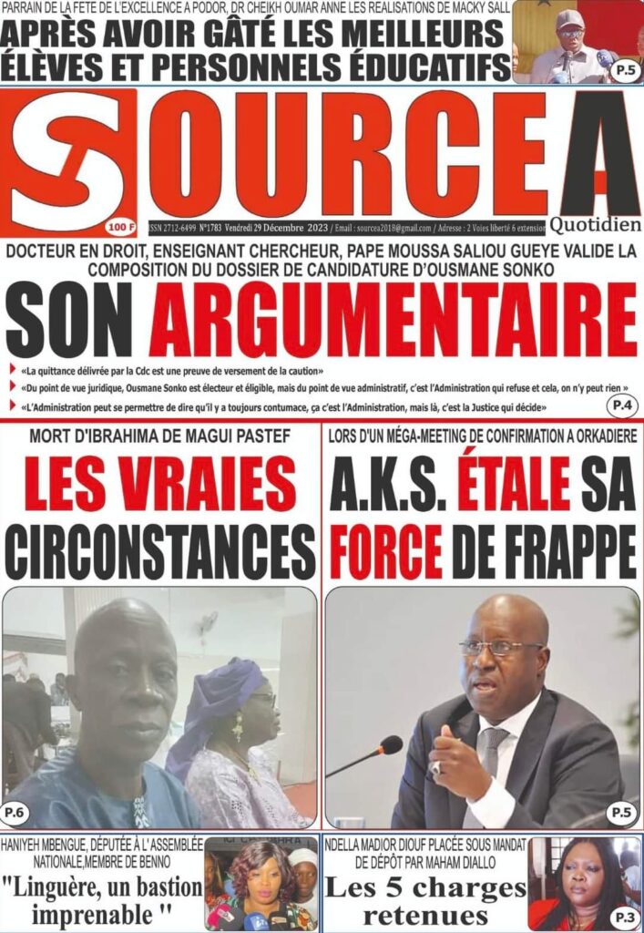🇸🇳 Les gros titres du jour au Sénégal : Vendredi 29 Décembre 2023 17 FB IMG 1703830866056