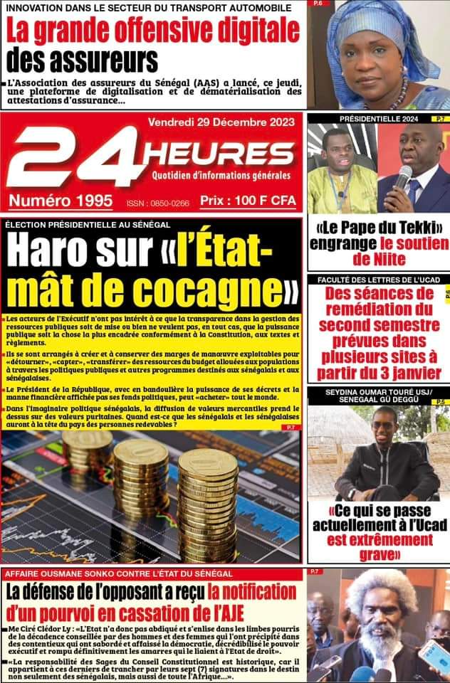 🇸🇳 Les gros titres du jour au Sénégal : Vendredi 29 Décembre 2023 16 FB IMG 1703830867358
