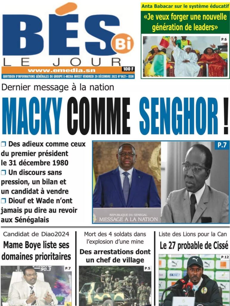 🇸🇳 Les gros titres du jour au Sénégal : Vendredi 29 Décembre 2023 11 FB IMG 1703830874137