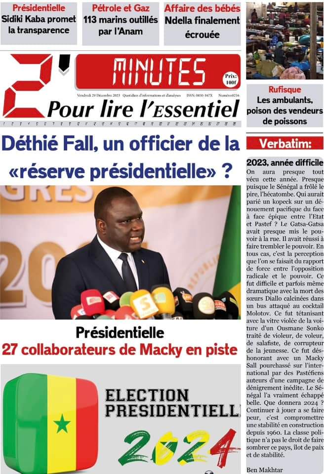 🇸🇳 Les gros titres du jour au Sénégal : Vendredi 29 Décembre 2023 3 FB IMG 1703830884646