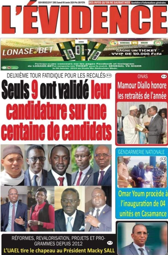 🇸🇳 Les gros titres du jour au Sénégal : Samedi 06 Janvier 2024 3 1000041290