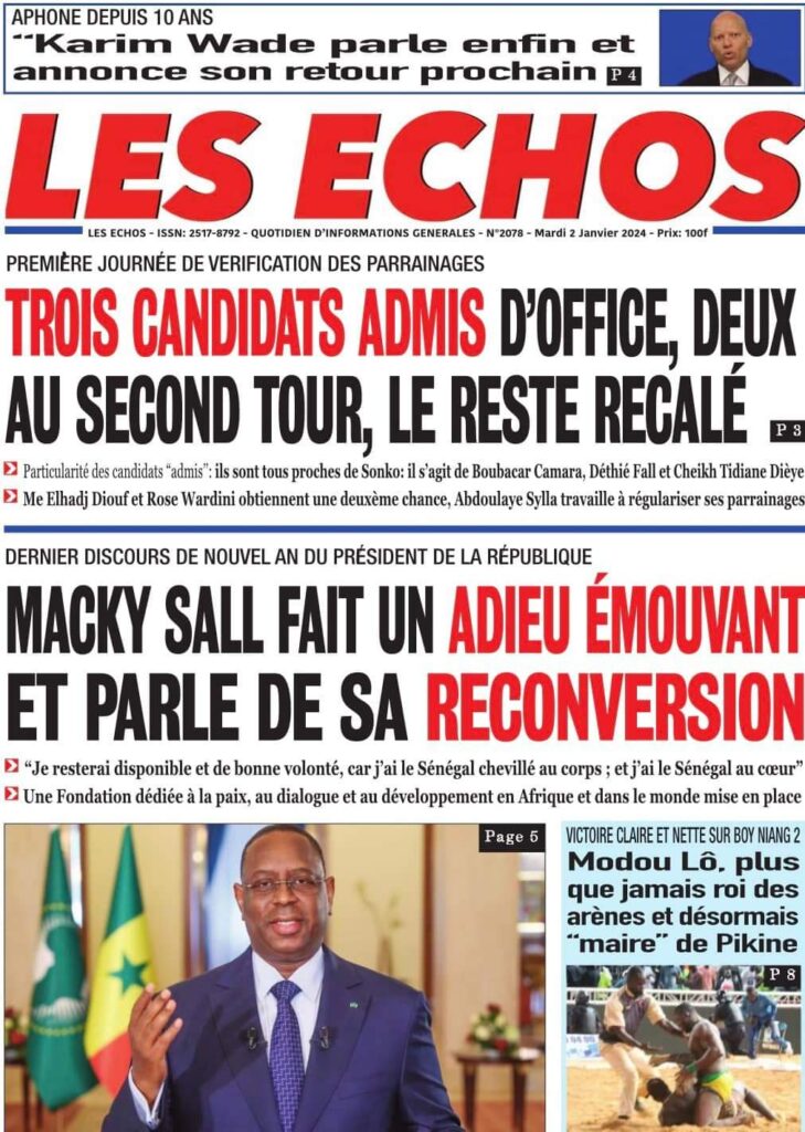 🇸🇳 Les gros titres du jour au Sénégal : Mardi 02 Janvier 2024 37 FB IMG 1704176996379