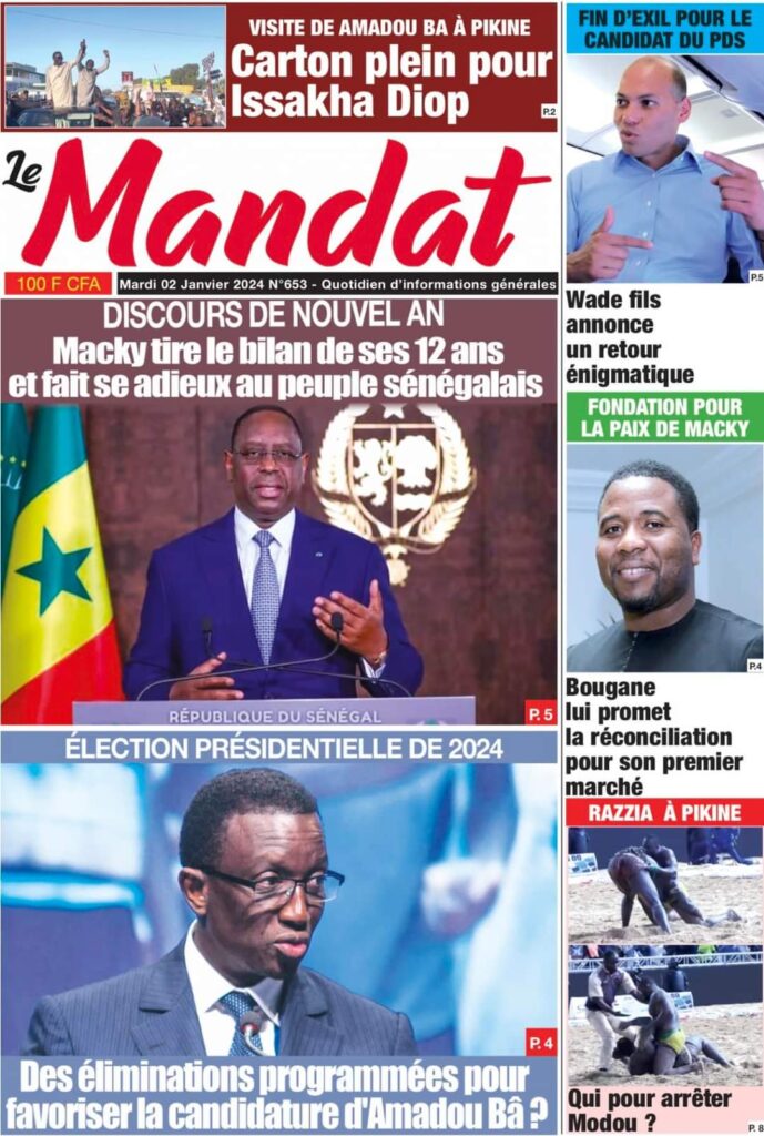 🇸🇳 Les gros titres du jour au Sénégal : Mardi 02 Janvier 2024 34 FB IMG 1704177000614