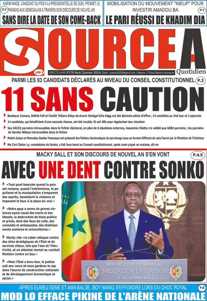 🇸🇳 Les gros titres du jour au Sénégal : Mardi 02 Janvier 2024 29 FB IMG 1704177010075