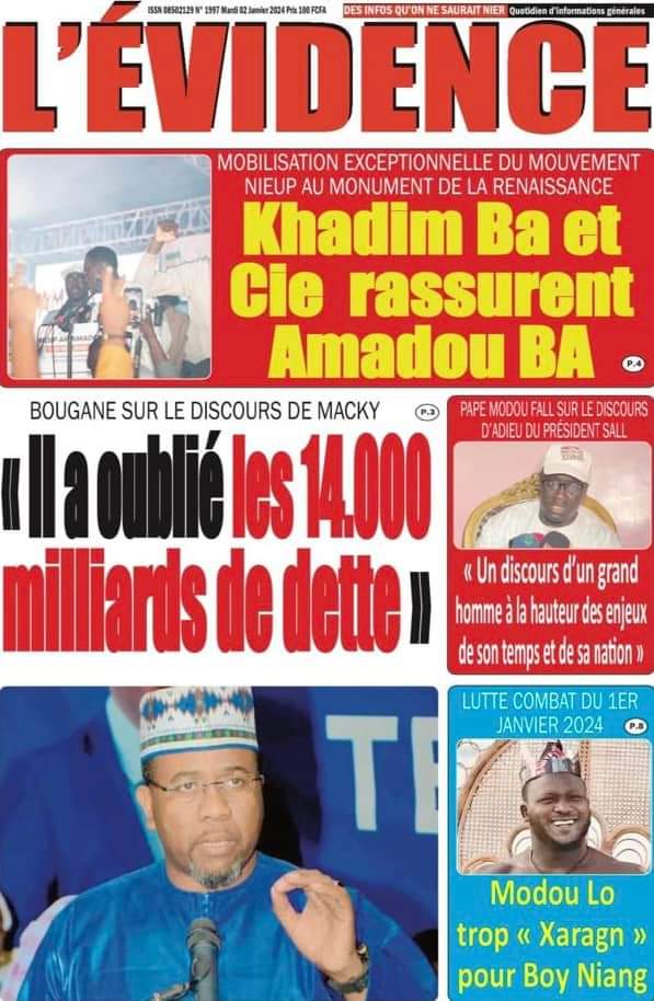 🇸🇳 Les gros titres du jour au Sénégal : Mardi 02 Janvier 2024 27 FB IMG 1704177013244