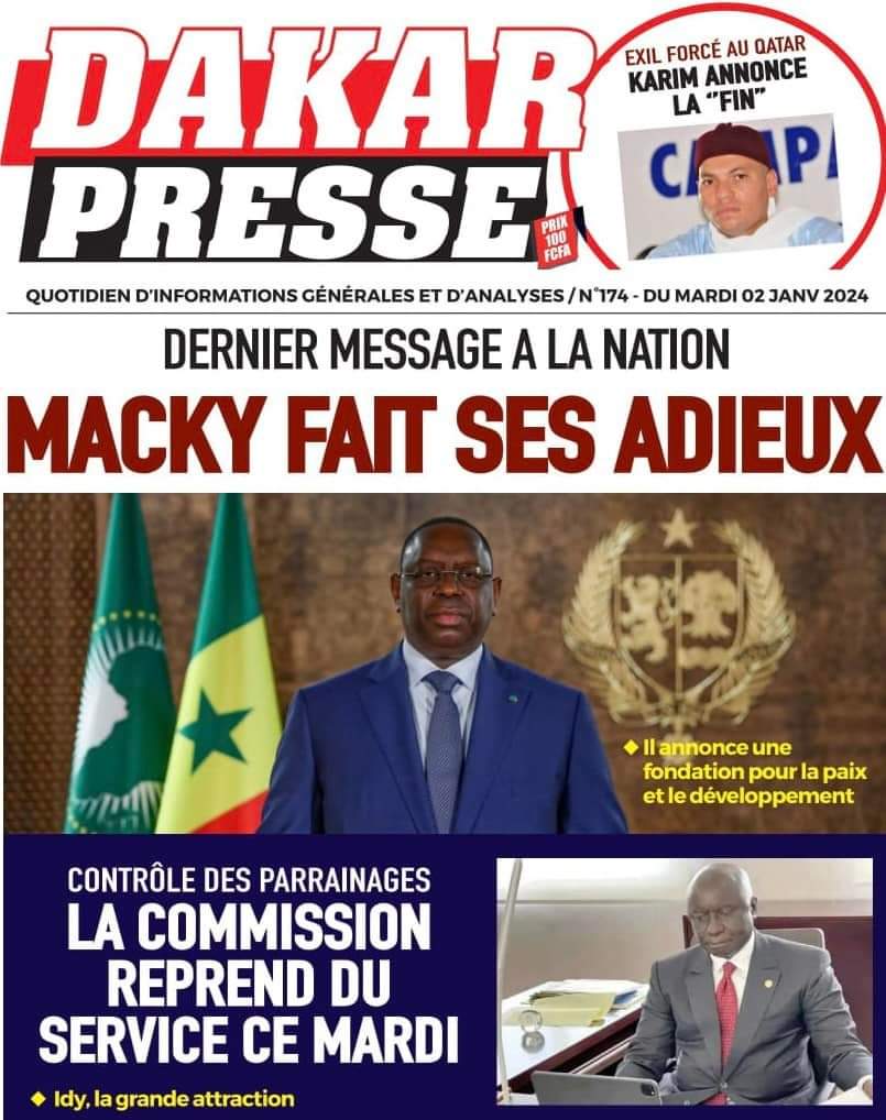 🇸🇳 Les gros titres du jour au Sénégal : Mardi 02 Janvier 2024 23 FB IMG 1704177019080