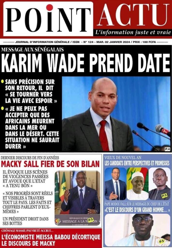 🇸🇳 Les gros titres du jour au Sénégal : Mardi 02 Janvier 2024 22 FB IMG 1704177021231