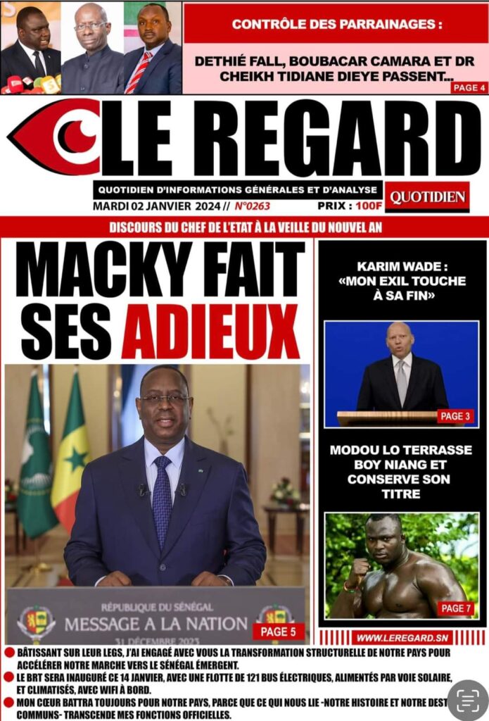 🇸🇳 Les gros titres du jour au Sénégal : Mardi 02 Janvier 2024 20 FB IMG 1704177024034