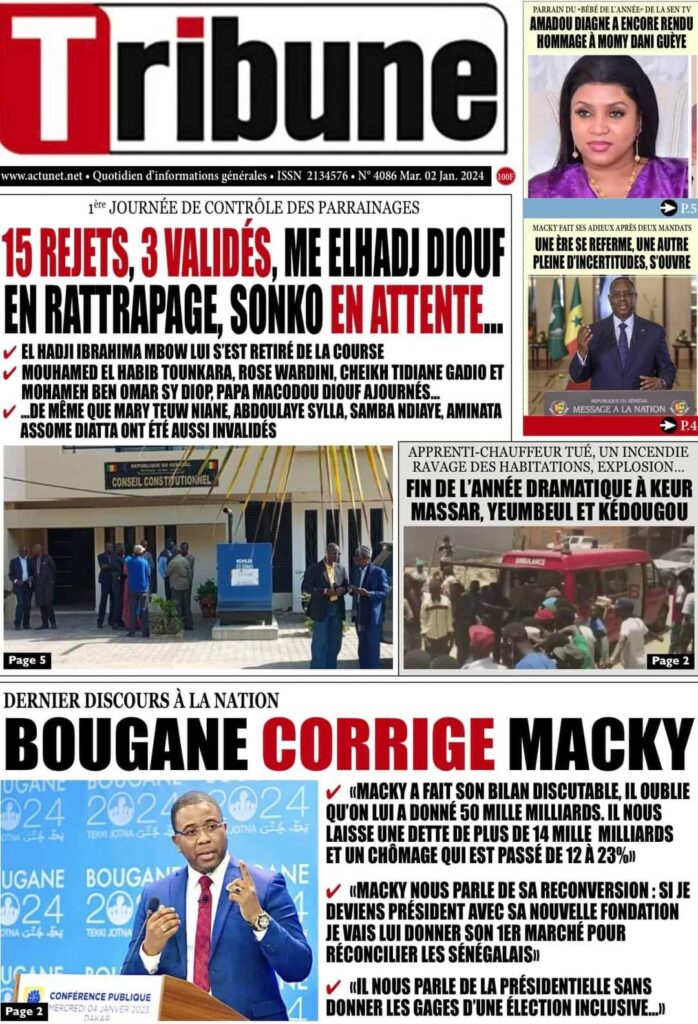 🇸🇳 Les gros titres du jour au Sénégal : Mardi 02 Janvier 2024 19 FB IMG 1704177025582