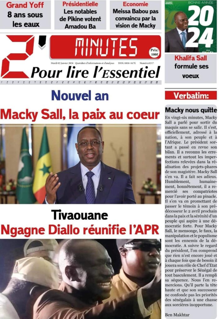 🇸🇳 Les gros titres du jour au Sénégal : Mardi 02 Janvier 2024 17 FB IMG 1704177028404