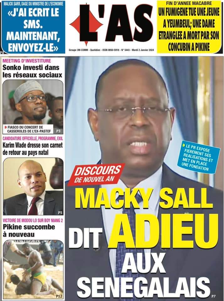 🇸🇳 Les gros titres du jour au Sénégal : Mardi 02 Janvier 2024 15 FB IMG 1704177031176