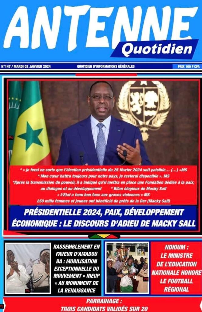 🇸🇳 Les gros titres du jour au Sénégal : Mardi 02 Janvier 2024 12 FB IMG 1704177035726