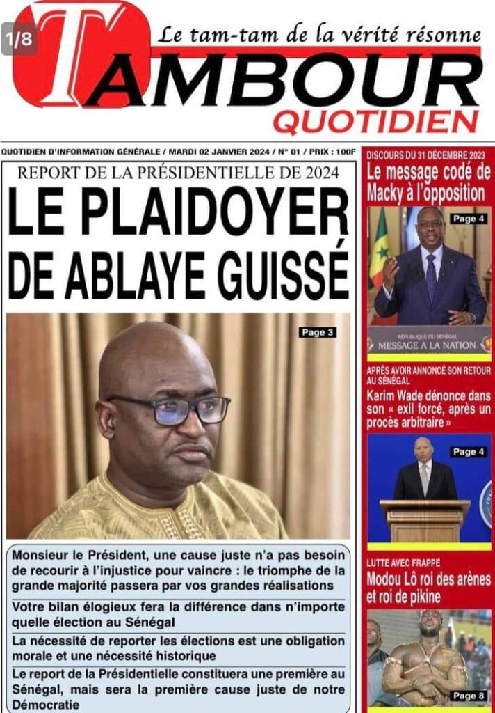 🇸🇳 Les gros titres du jour au Sénégal : Mardi 02 Janvier 2024 5 FB IMG 1704177047088