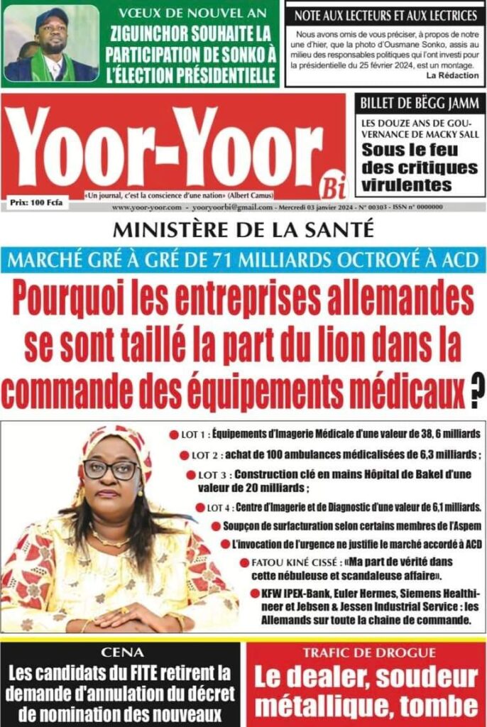 🇸🇳 Les gros titres du jour au Sénégal : Mercredi 03 Janvier 2024 44 FB IMG 1704263793543