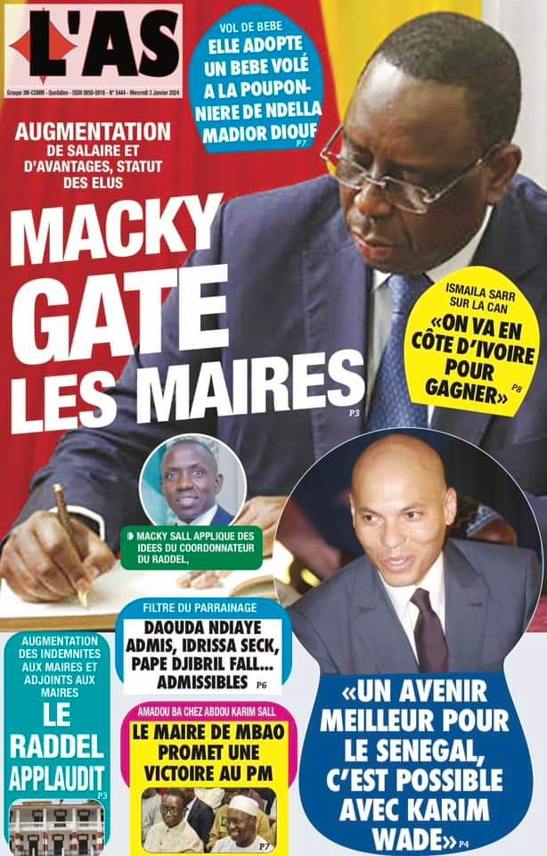 🇸🇳 Les gros titres du jour au Sénégal : Mercredi 03 Janvier 2024 42 FB IMG 1704263796708
